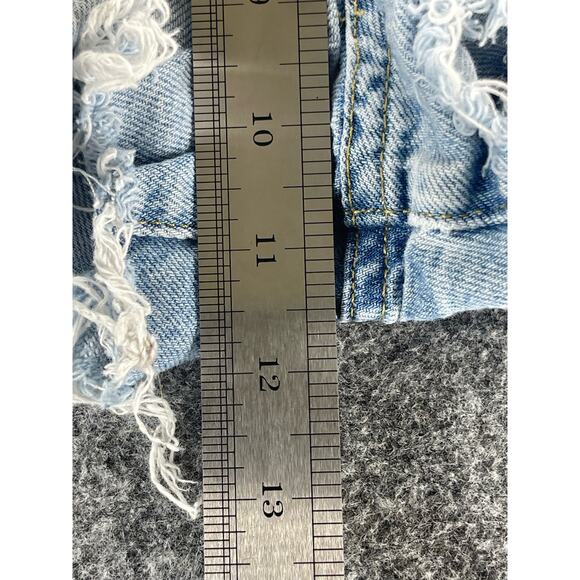 H&M Light Wash Blue Distressed Ripped Denim Cut-Off Jean Shorts Women's Size 2 - Picture 9 of 9